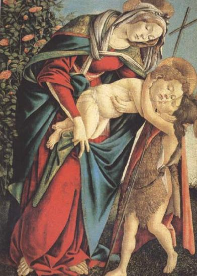 Sandro Botticelli Madonna and child with the Young St John or Madonna of the Rose Garden